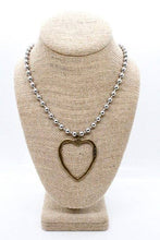 Load image into Gallery viewer, Brass Cutout Heart Convertible Silver Chain Necklace