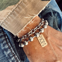 Load image into Gallery viewer, Hand Stamped MOM or MAMA Brass Tag Bracelet