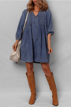 Load image into Gallery viewer, Candy Pleated Denim Mini Dress