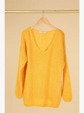 Load image into Gallery viewer, V-neck Mohair Sweater Grey