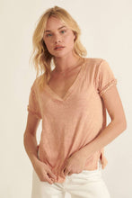Load image into Gallery viewer, Vintage Mineral Raw-Edge V-Neck Tee