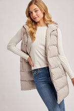 Load image into Gallery viewer, GIGI HOODED LONGLINE PUFFER VEST