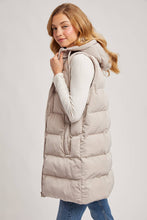Load image into Gallery viewer, GIGI HOODED LONGLINE PUFFER VEST