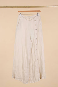 Italian Linen Pants Button Detail