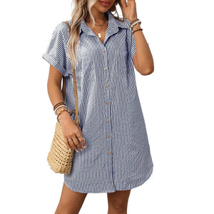 Tandy Striped Shirt Dress