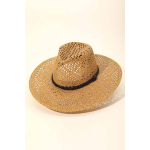 Loose Weave Braid Band Sun Hat