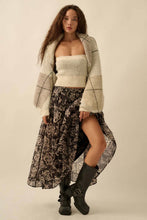 Load image into Gallery viewer, Floral Organza Pleated Circle Midi Skirt