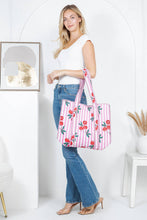 Load image into Gallery viewer, Striped Cherry Reversible Quilted Cotton Tote Bag
