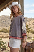 Load image into Gallery viewer, Vintage Wash Star Crop Top