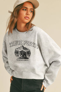 Tahoe Peaks Short Cropped Long Sleeve Sweatshirt