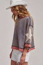 Load image into Gallery viewer, Vintage Wash Star Crop Top