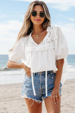 Load image into Gallery viewer, Embroidered Lace Short Sleeve Blouse