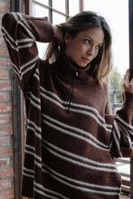 Load image into Gallery viewer, Tandy Striped Knit Quarter-Zip Sweater