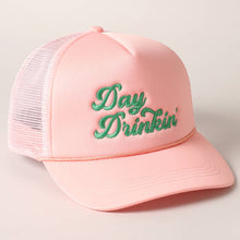 Load image into Gallery viewer, Day Drinkin Texts Embroidery Mesh Back Trucker Hat