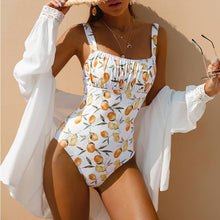 Load image into Gallery viewer, Citrus Print One Piece Bikini Swimsuit