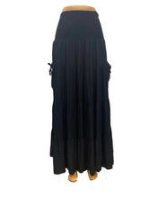 Load image into Gallery viewer, Boho Tiered Skirt with Cargo Pockets