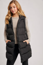 Load image into Gallery viewer, GIGI HOODED LONGLINE PUFFER VEST