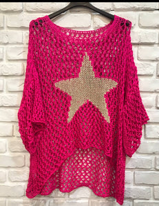 French Cotton Knit Sweater with Star
