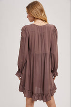 Load image into Gallery viewer, FLOUNCY RUFFLED DRESS EMBROIDERED
