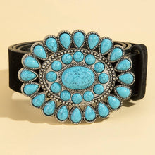 Load image into Gallery viewer, Western Concho Turquoise Stone Buckle Belt