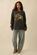 Load image into Gallery viewer, Flying Birds Waffle-Knit Vintage-Wash Sweatshirt