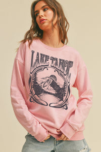 Lake Tahoe Graphic Sweatshirt: TEA ROSE / M