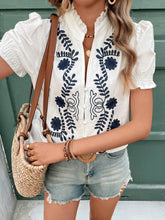 Load image into Gallery viewer, Lola Embroidered Ruffle Sleeve Top
