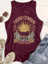 Load image into Gallery viewer, Sunrise over the mountains graphic tank top