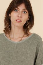 Load image into Gallery viewer, Italian Cotton Linen Rolled Sleeve T-shirt