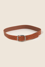 Load image into Gallery viewer, Etched Floral Faux Leather Belt