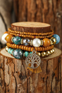 Boho Beaded Turquoise Bracelets Set 5pcs