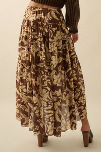Floral Tiered Maxi Skirt