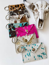 Load image into Gallery viewer, Cowhide Credit Card Holder Keychain