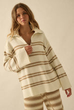 Load image into Gallery viewer, Tandy Striped Knit Quarter-Zip Sweater