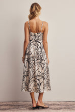 Load image into Gallery viewer, Flora Lace Trim Satin Midi Dress