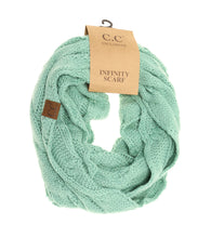 Load image into Gallery viewer, Solid Cable Knit CC Infinity Scarf