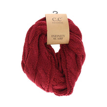 Load image into Gallery viewer, Metallic Cable Knit CC Infinity Scarf SF800MET