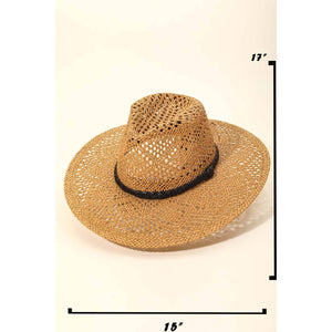 Loose Weave Braid Band Sun Hat