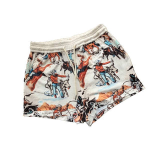 Western Retro Ranch Print Comfy Boxer Shorts