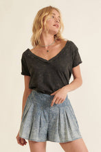Load image into Gallery viewer, Vintage Mineral Raw-Edge V-Neck Tee