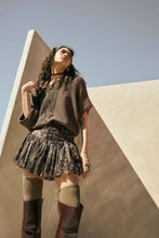 Load image into Gallery viewer, Gia Short-Sleeve Pointelle Ribbed Knit Sweater