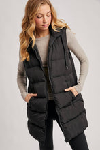 Load image into Gallery viewer, GIGI HOODED LONGLINE PUFFER VEST