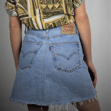 Load image into Gallery viewer, Upcycled Denim Mini-Skirt