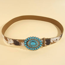 Load image into Gallery viewer, Western Concho Turquoise Stone Buckle Belt