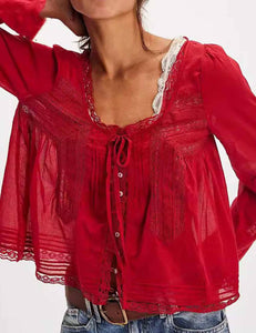 Lacy Boho Blouse Top