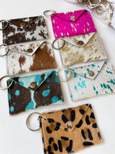 Load image into Gallery viewer, Cowhide Credit Card Holder Keychain