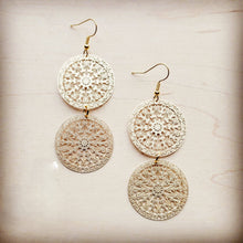 Load image into Gallery viewer, Matte Gold Dangle Filigree Earrings