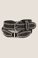 Load image into Gallery viewer, Studded Western Trim Faux Leather Wavy Belt