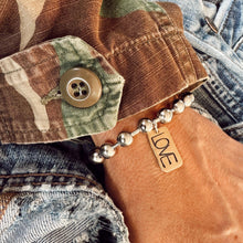 Load image into Gallery viewer, Mixed Metal Tag Bracelet -LG Ball