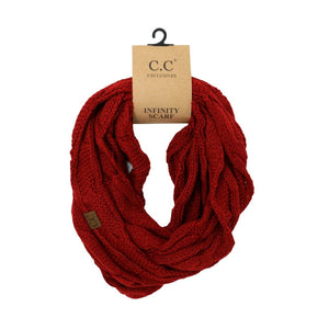 Solid Cable Knit CC Infinity Scarf